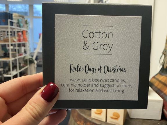 Xmas - cotton & grey - 12 days Xmas candles