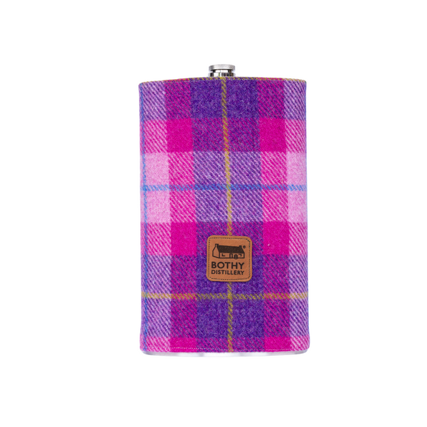 Gin Bothy Harris Tweed® Hip flask - Large Pink