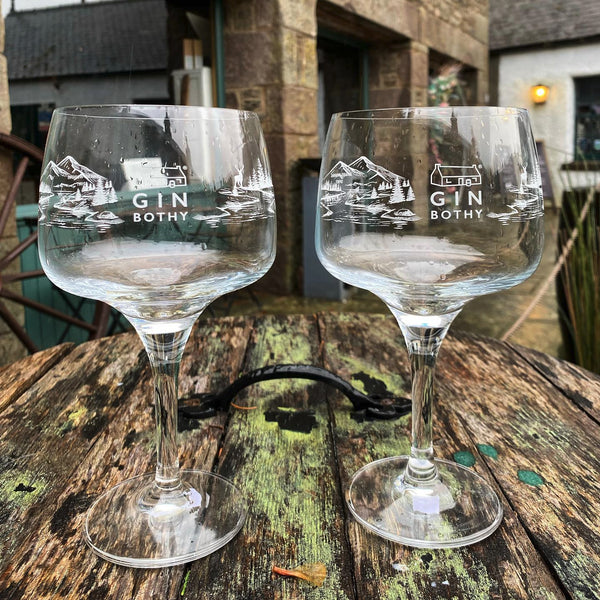Gin Bothy Embossed Individual Copa Glass