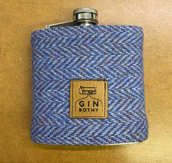 Gin Bothy Harris Tweed ® Hip Flask  - Small Blue